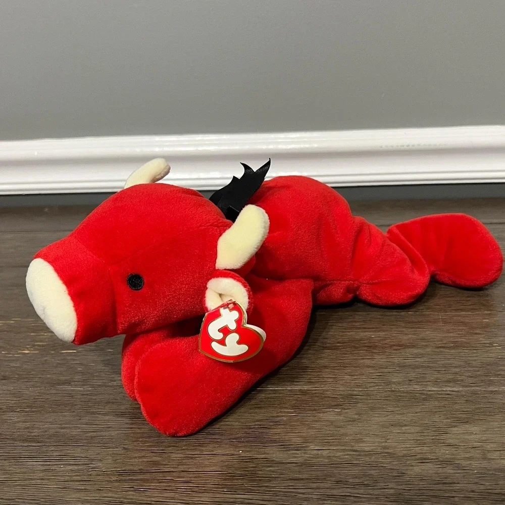 Vintage‎ 1997 Ty Pillow Pal Snort Red Bull 12